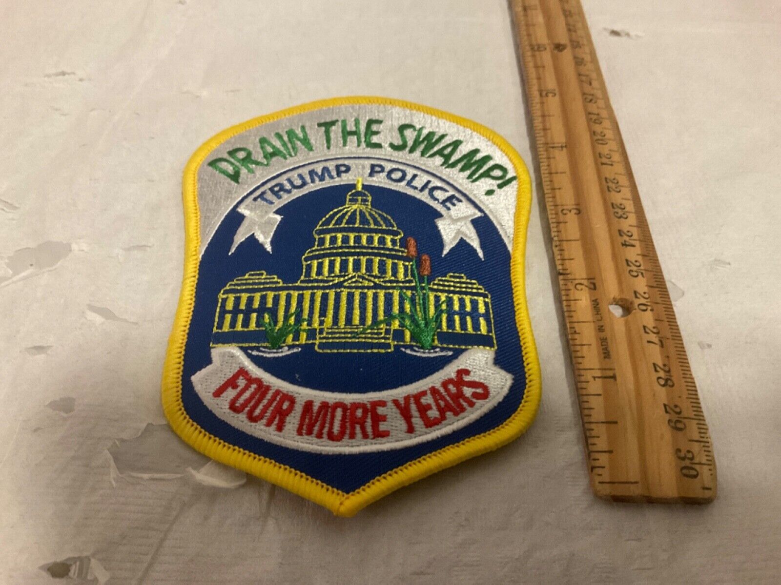 Trump Police Drain The Swamp 4 more years patch  collectible election 2024