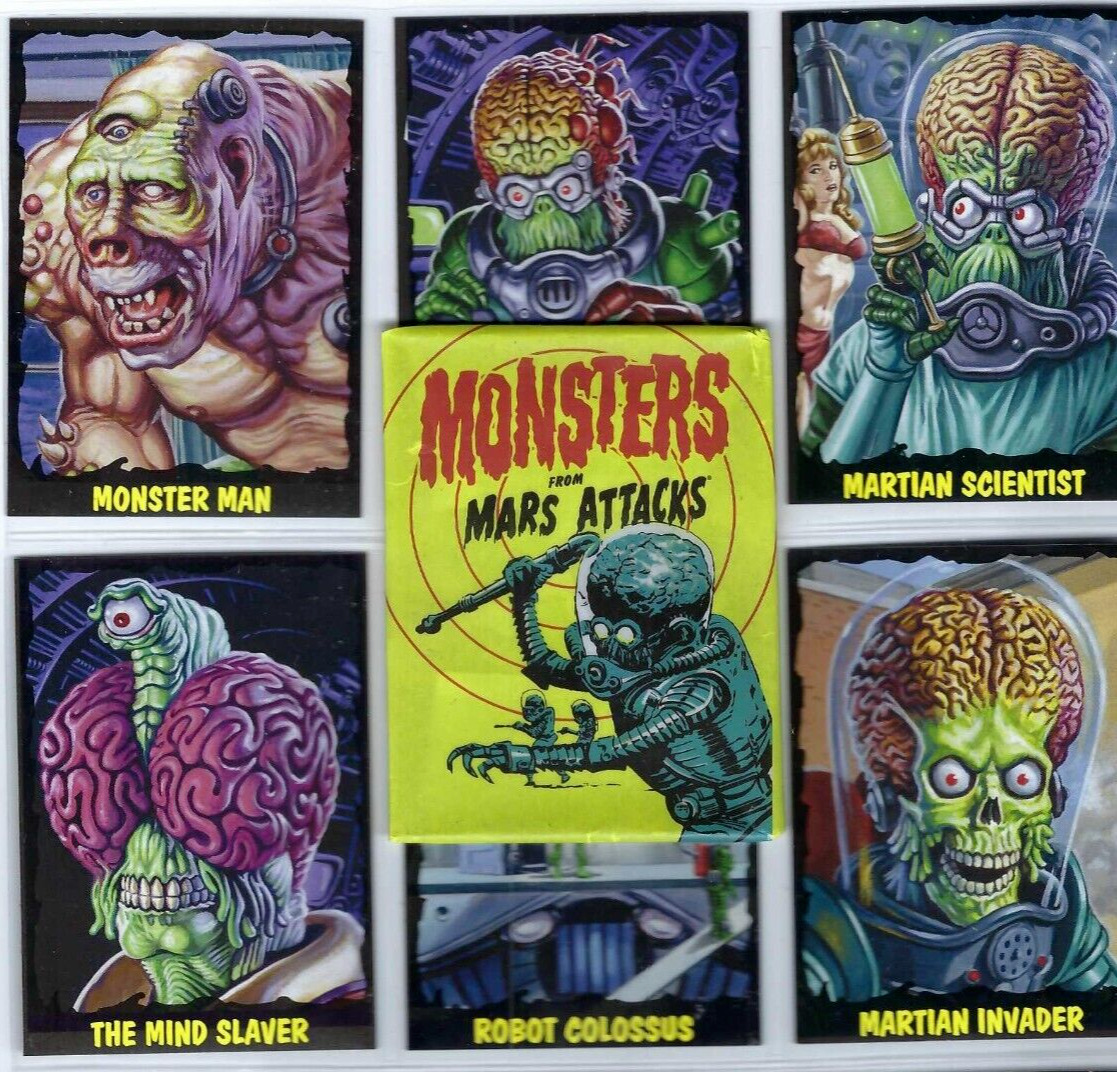 MONSTERS FROM MARS ATTACKS SEALED WAX PACK-CONTAINS ALL 9 CARDS ALA OUTER LIMITS