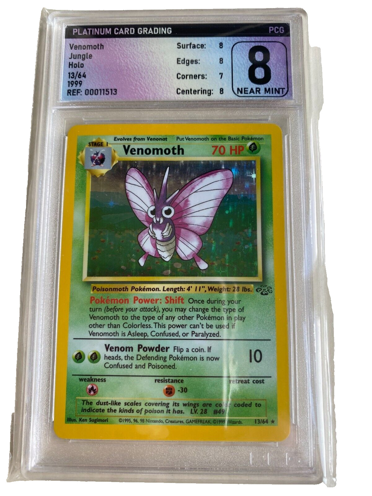 Pokémon TCG Venomoth Jungle Set 13/64 Holo WOTC Rare card 1999 PGS 8