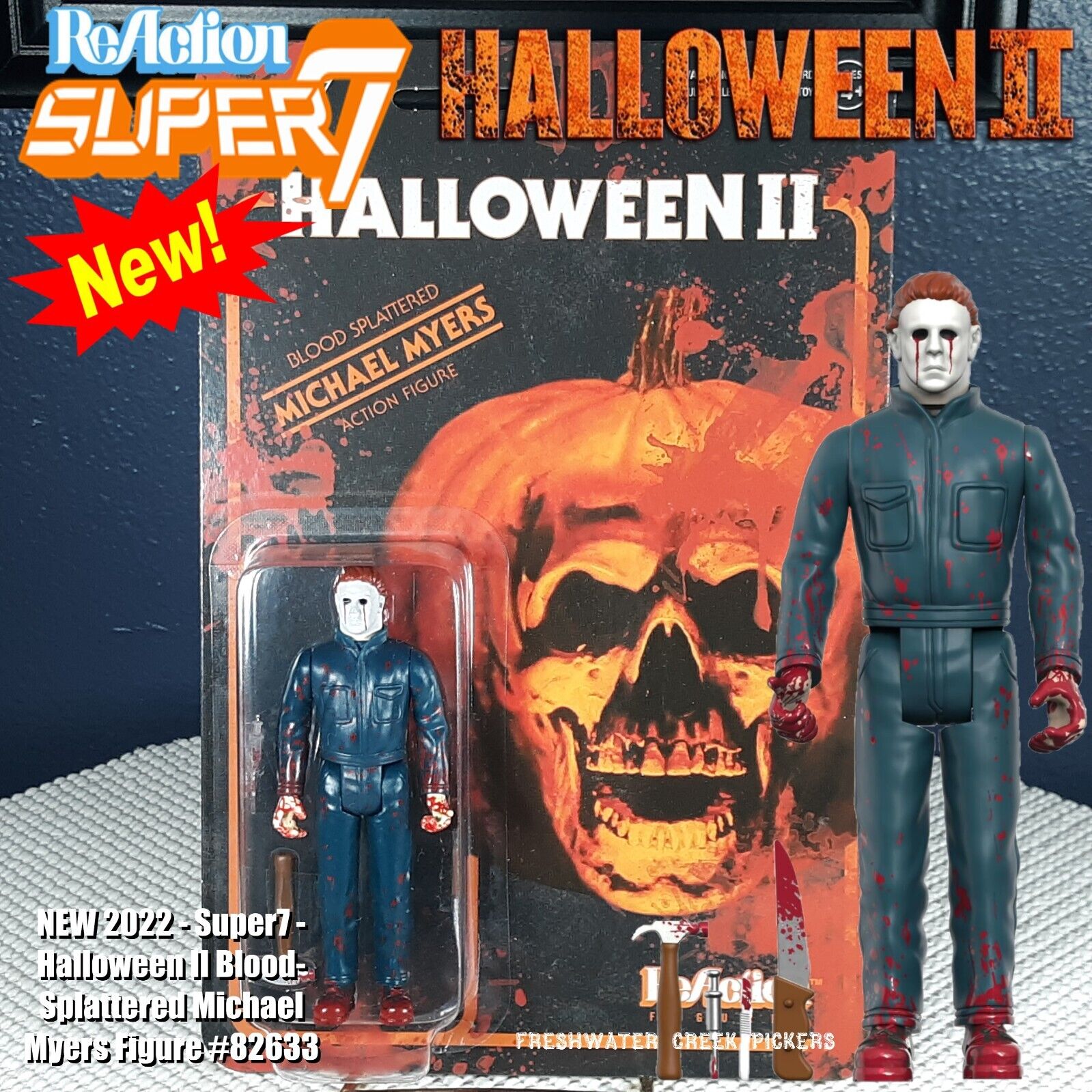 NEW 2022 - Super 7 - Halloween II Blood-Splattered Michael Myers Figure #82633
