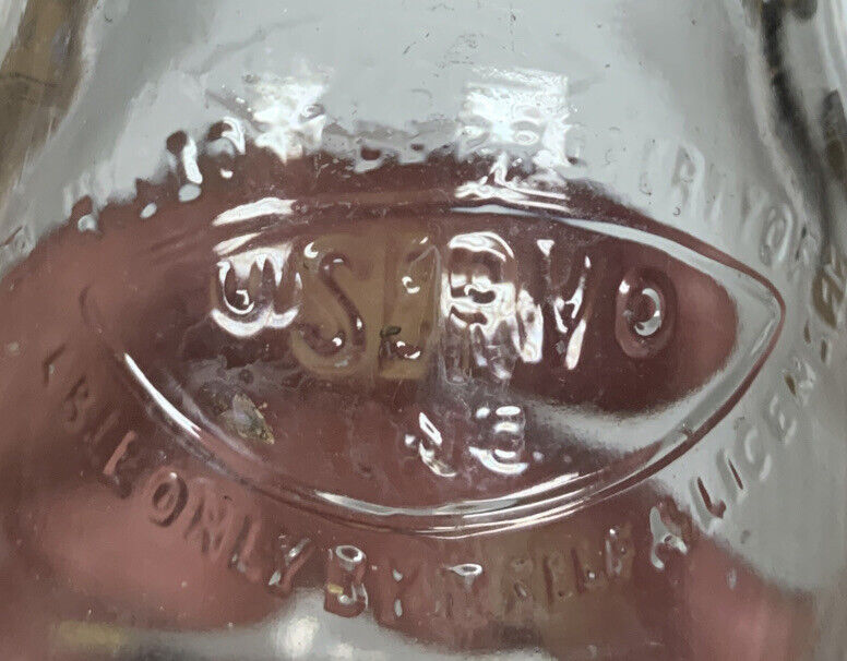 Vintage Uservo Clear Embossed Glass Milk Bottle Flawless Half Pint Liquid #295