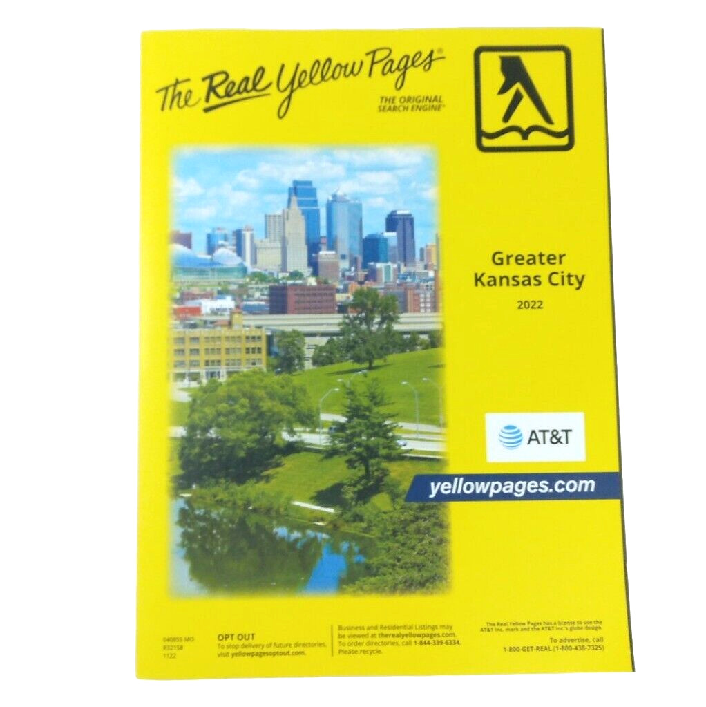 2022 Greater Kansas City MO Telephone Business Directory Yellow Pages AT&T