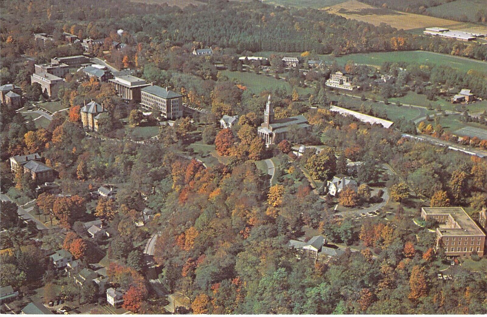 OH Granville DENISON UNIVERSITY 1975 AERIAL VIEW Whisler Hospital postcard A75