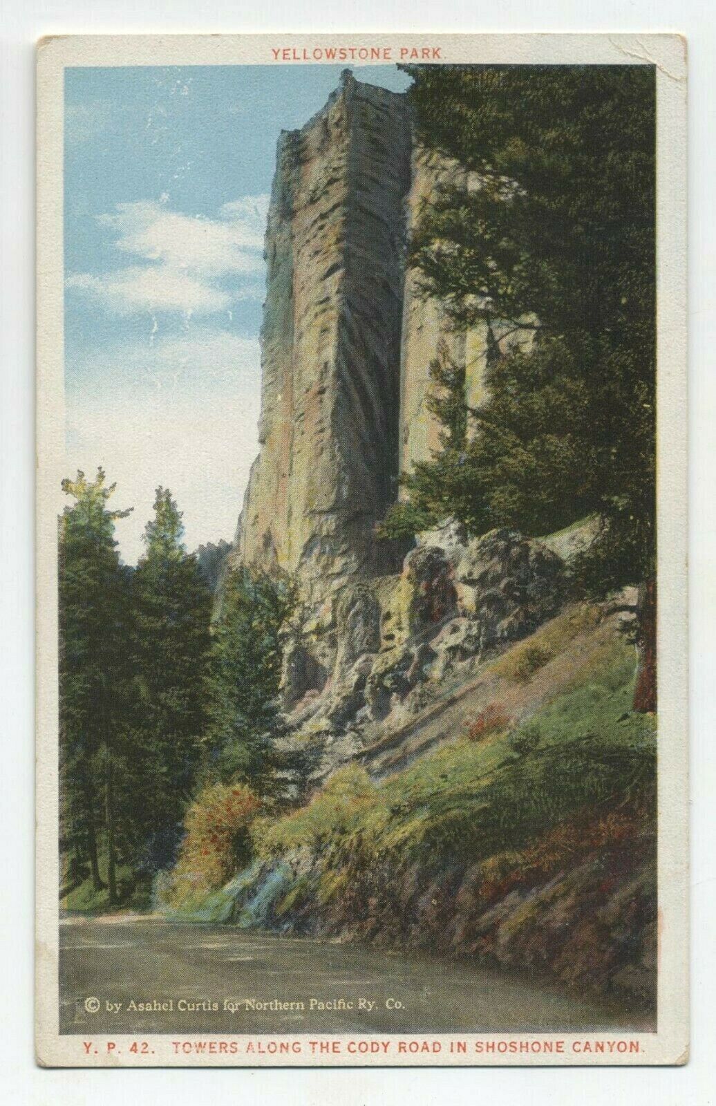WY ~ Shoshone Canyon Towers CODY Wyoming c1920\'s Yellowstone Park Postcard 