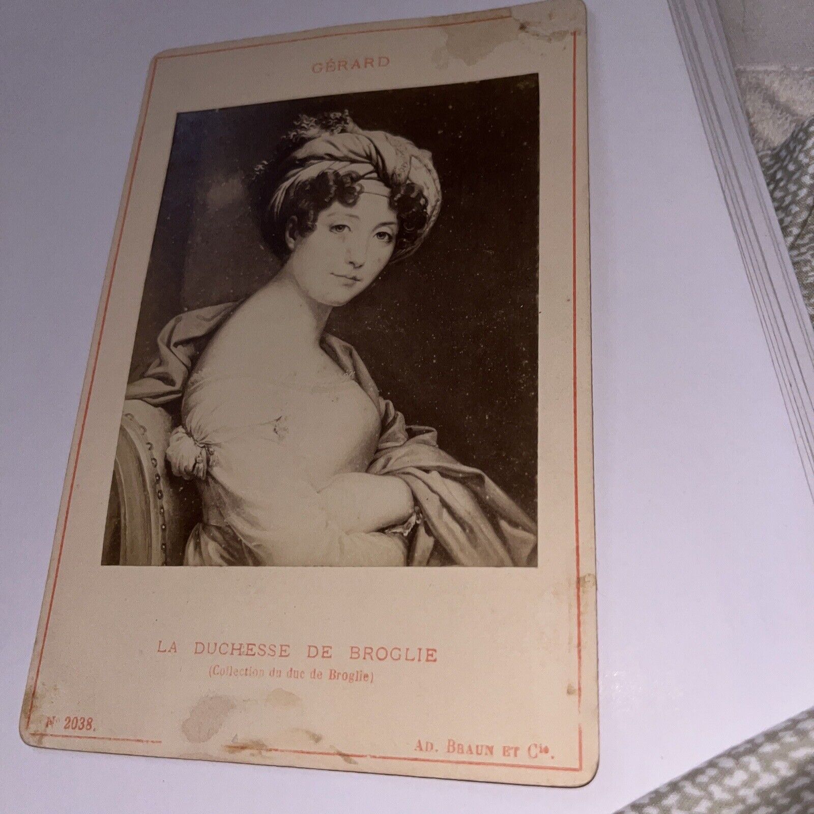 Antique Cabinet Card: Albertine de Stael duchess of Broglie / François Gérard