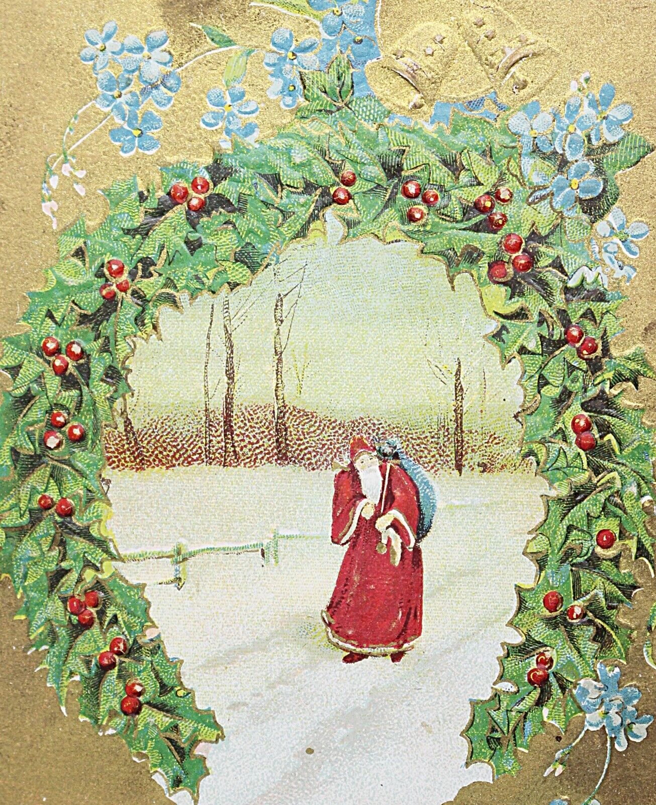 Christmas Santa Claus PostCard Circa 1910s Made in USA Merry Christmas Card #115