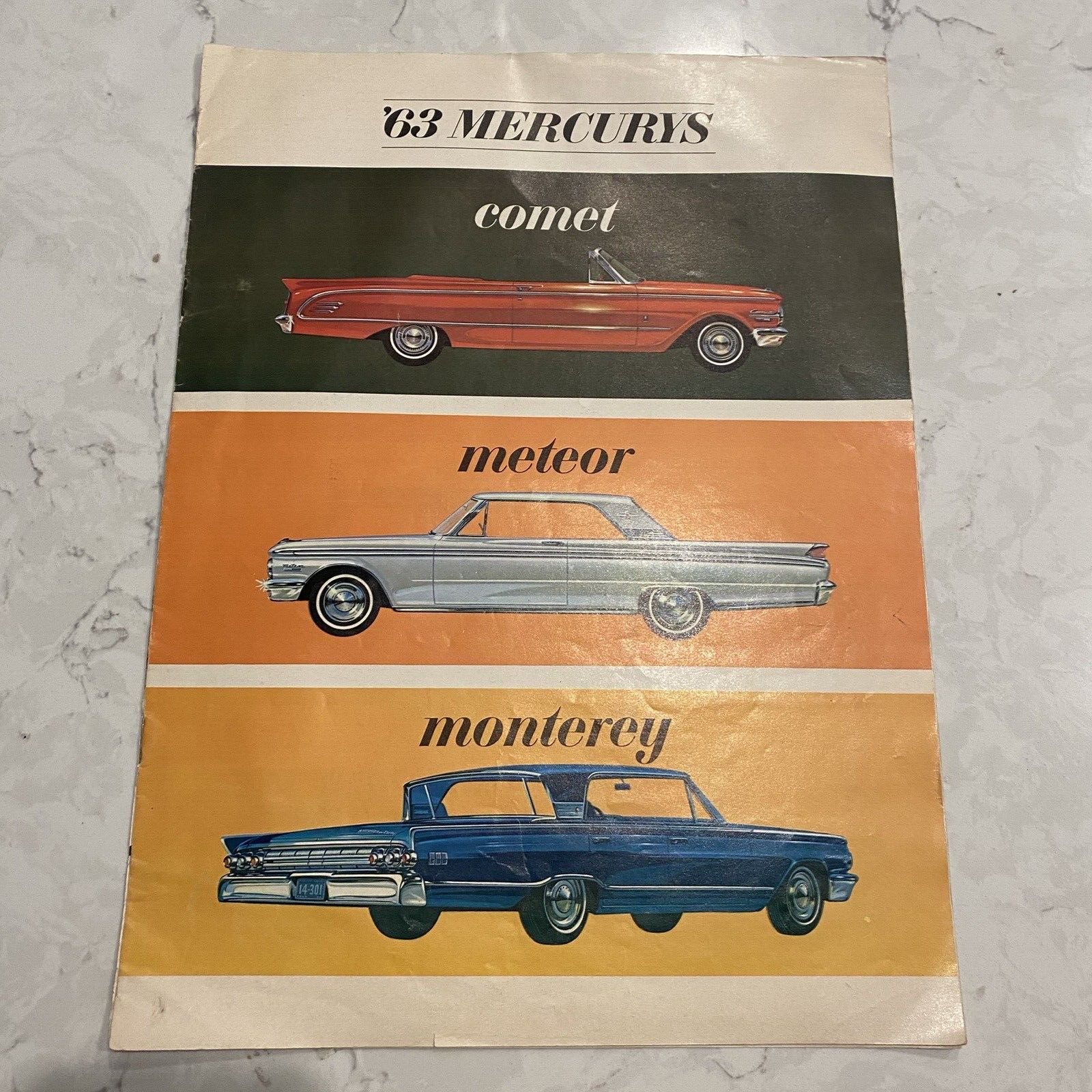 Original 1963 Mercury Full Line Deluxe Sales Brochure 63 Comet Meteor Monterey