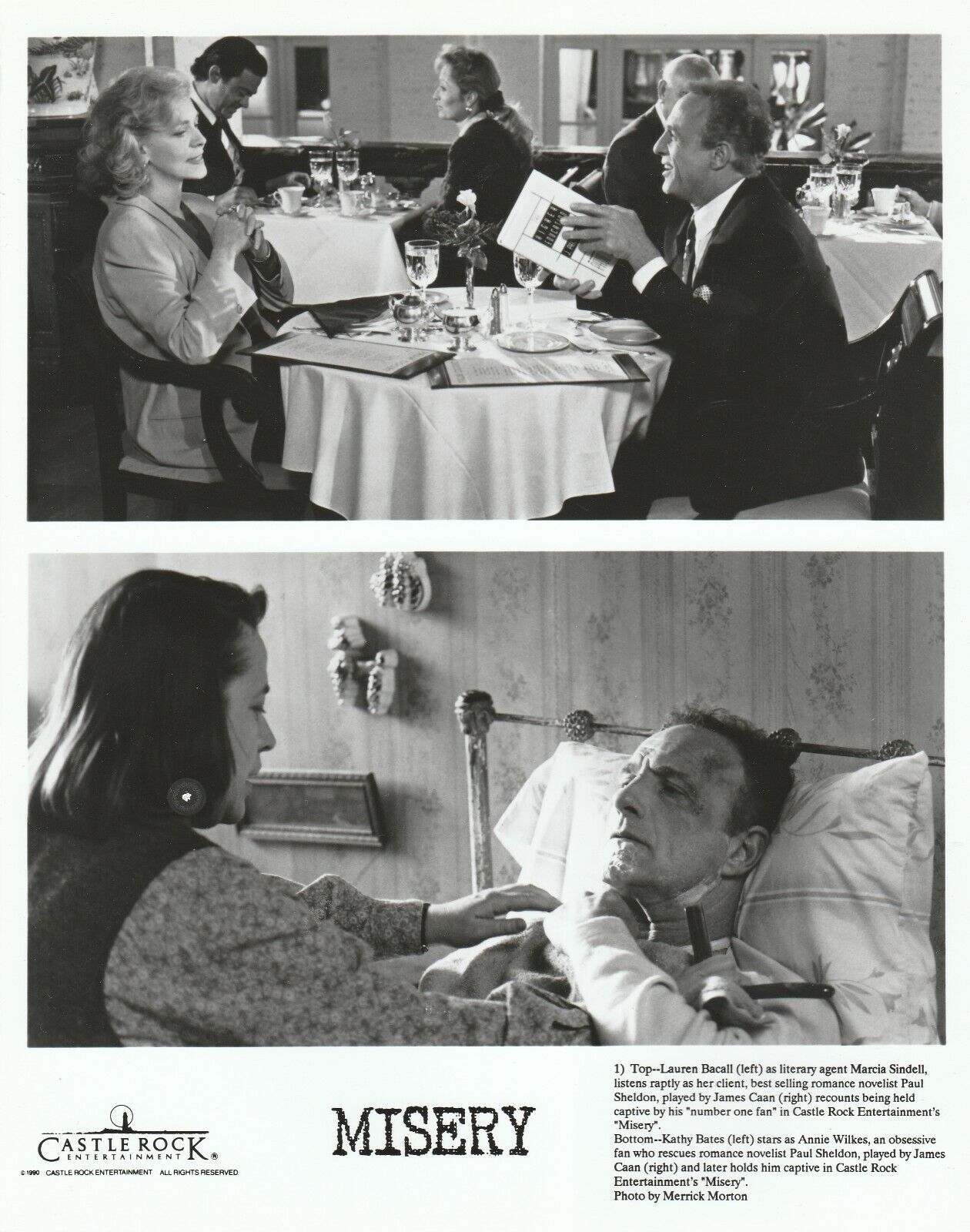 1990 Press Photo Actor James Caan Kathy Bates In Movie Misery 8x10 Photo