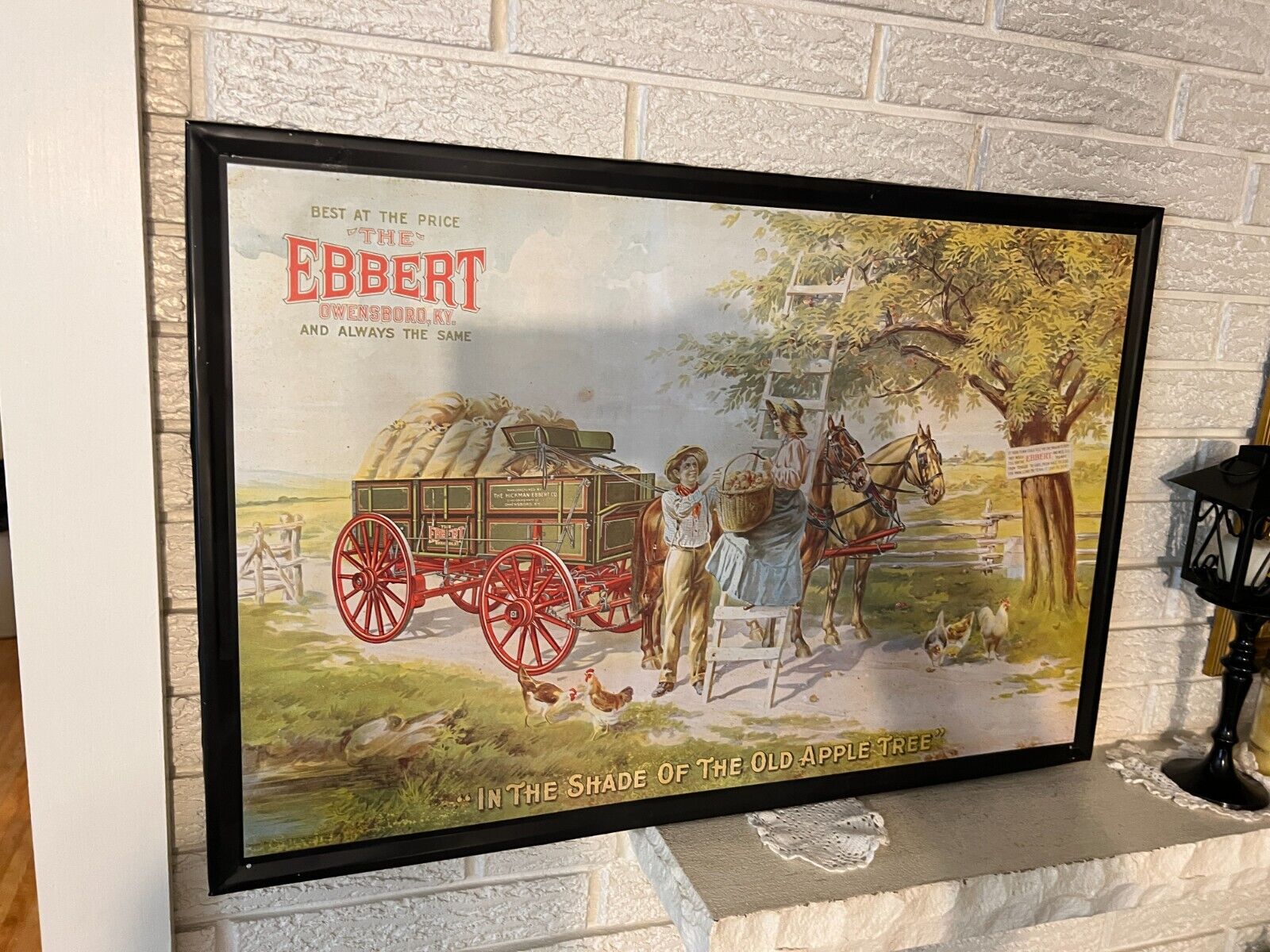 EBBERT WAGONS SELF FRAMED TIN SIGN Owensboro Kentucky reproduction