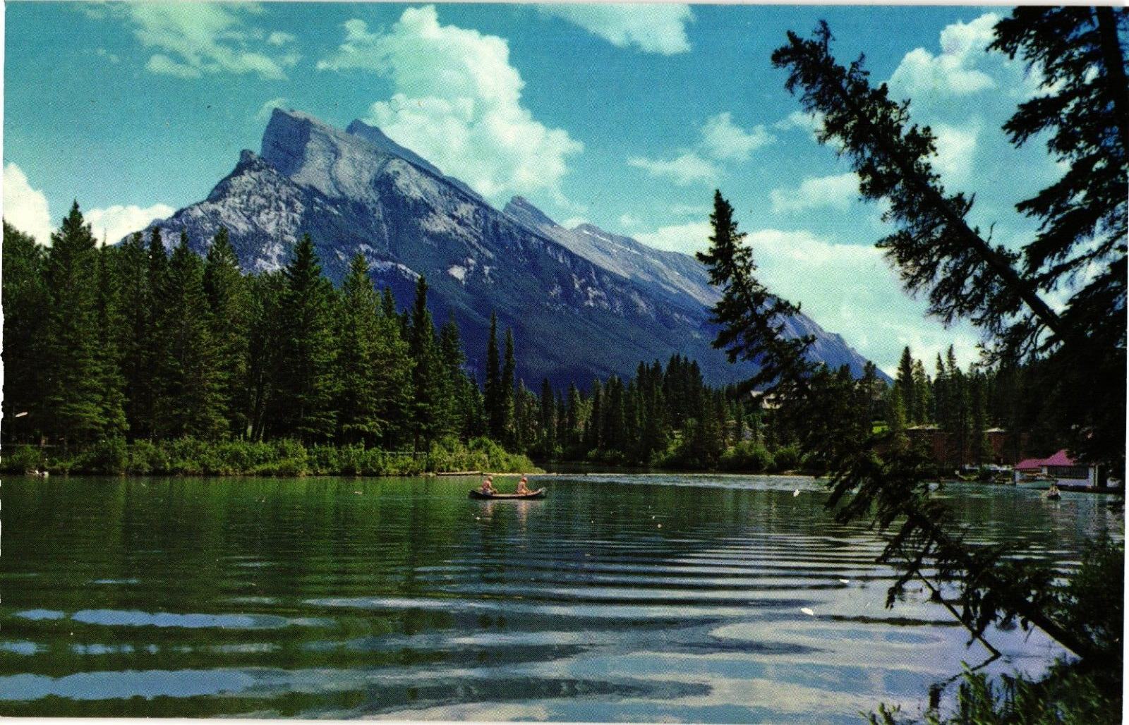 Mt Rundle above Bow River Canadian Rockies Unused Postcard 1970s