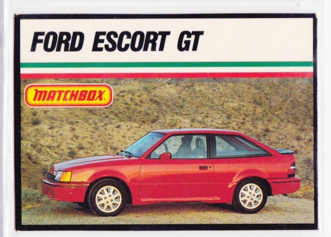 Vintage Matchbox Trading Card Ford Escort GT 1980\'s c.1989