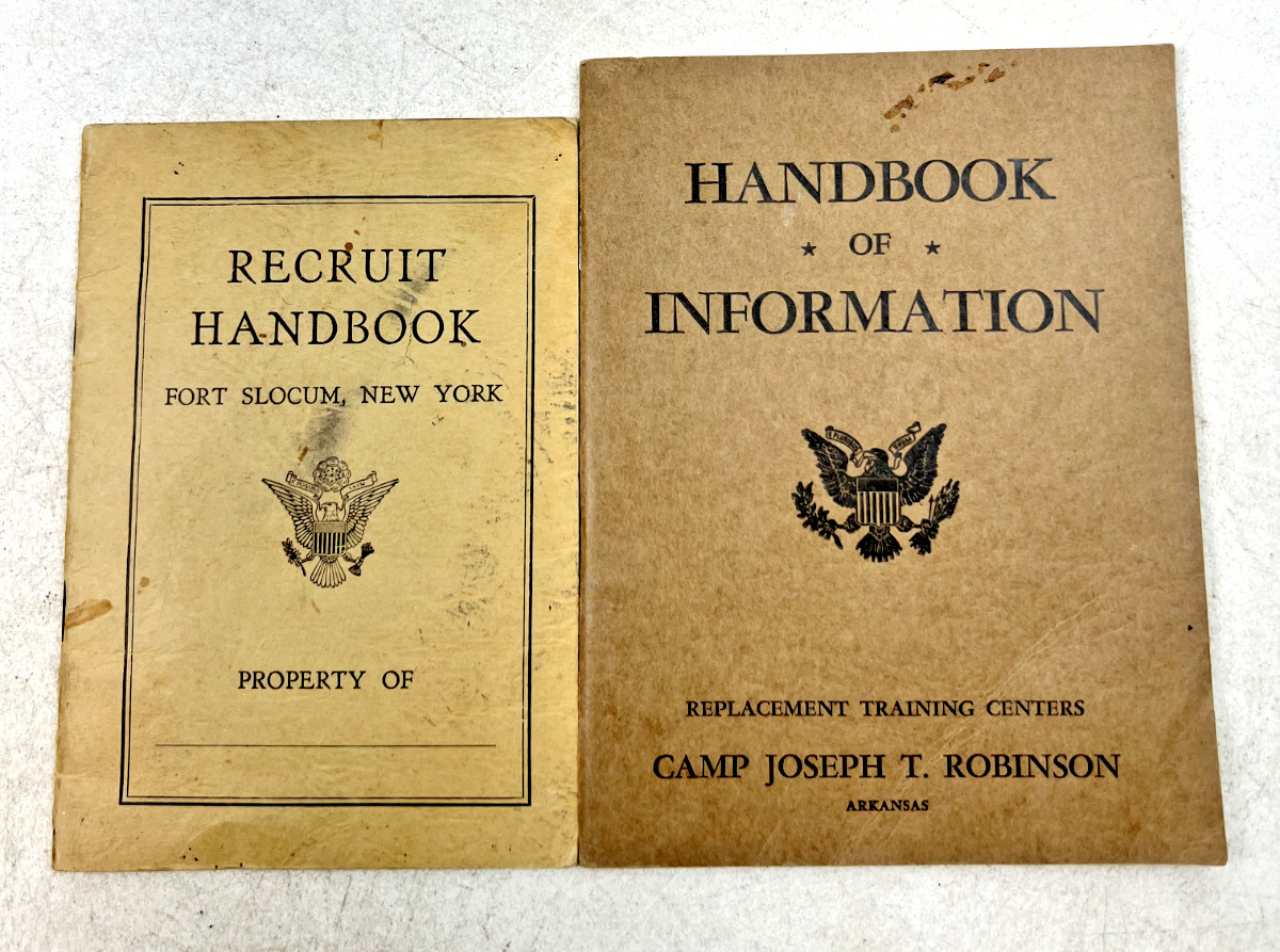 Vintage WWII Ft. Slocum Recruit Handbook & Camp Robinson Handbook of Information