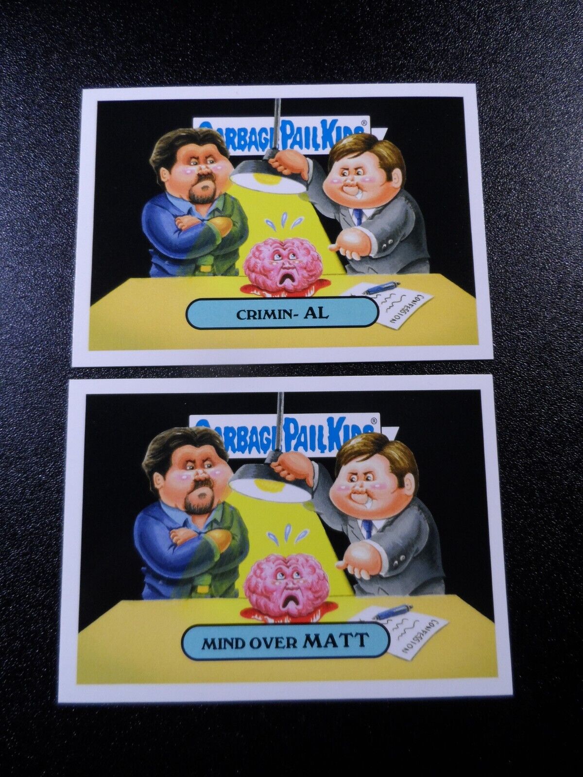 Criminal Minds Thomas Gibson Joe Mantegna Spoof Garbage Pail Kids 2 Card Set