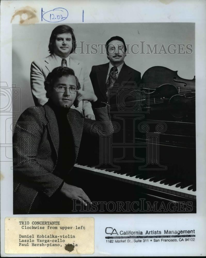 1987 Press Photo Paul Hersh, Daniel Kobilka and Laszlo Varga - orp15599