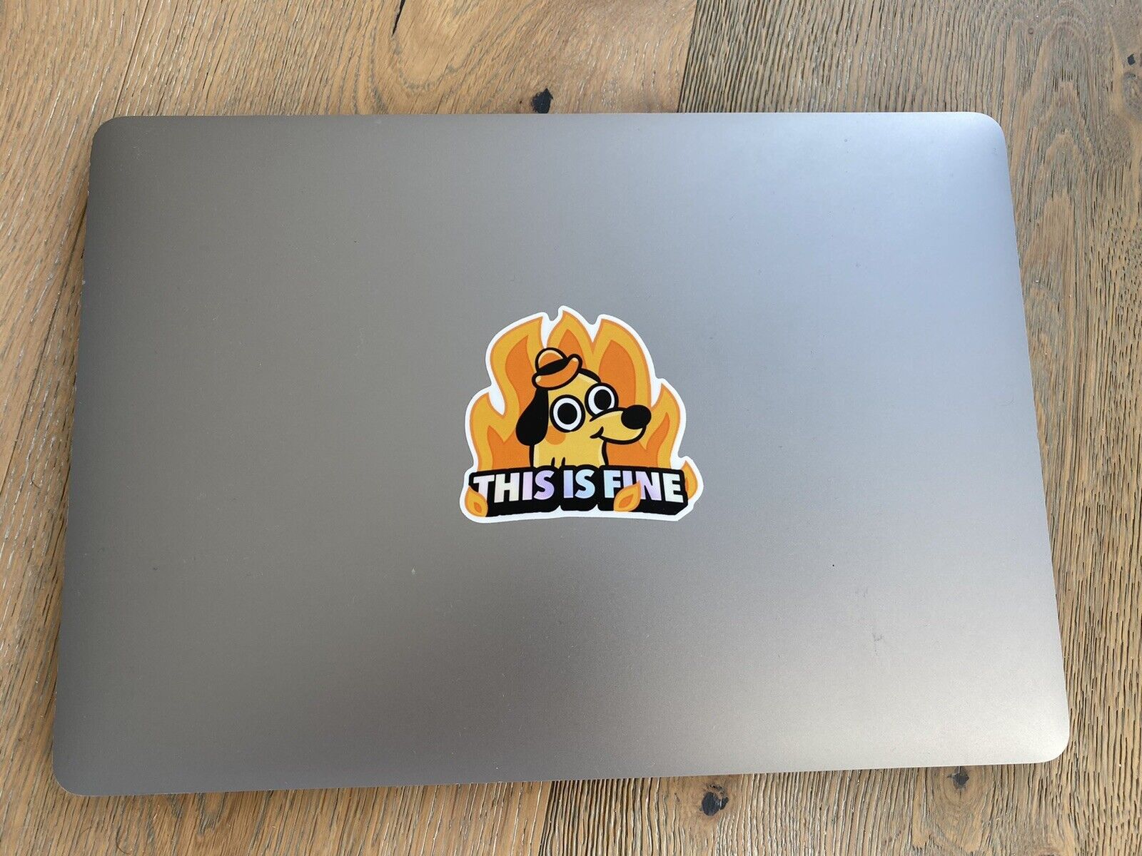 🔥This is Fine Vinyl Sticker 🔥Limited Run Laptop Fire Dog Meme Laser Cut