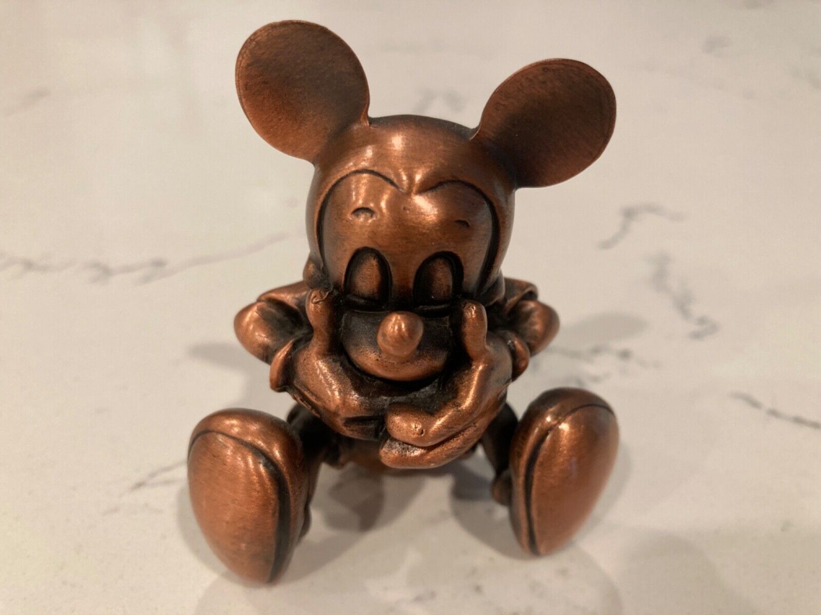 VINTAGE DISNEY MICKEY MOUSE - Heavy Copper Colored Figurine -  2.5”