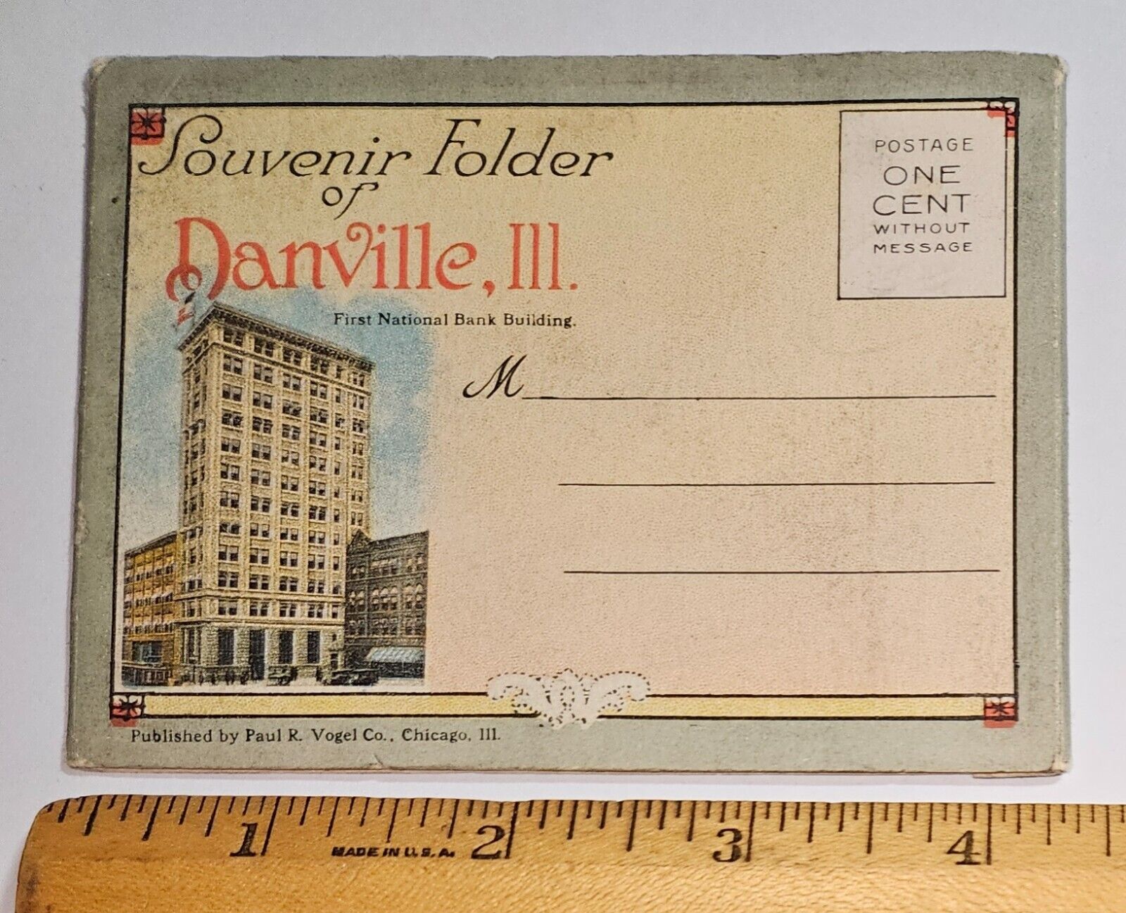 Vintage Postcard Souvenir Folder Danville, Illinois 16 DIFFERENT AREA VIEWS L@@K