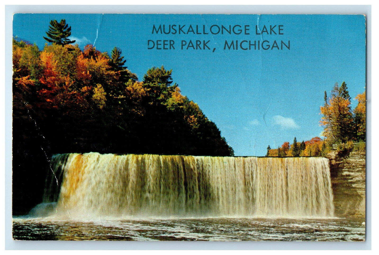 1972 Upper Tahquamenon Falls Muskallonge Lake Deer Park, Michigan MI Postcard