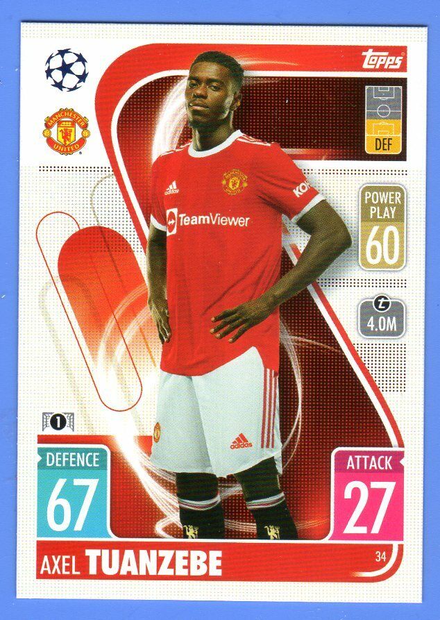 TOPPS Match Attax TCG 2021-22 UEFA CL #34 Axel TUANZEBE Manchester United