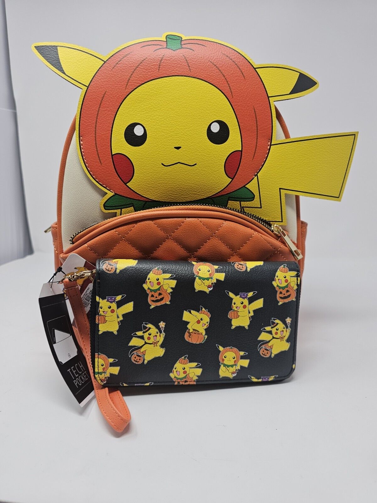 Pokémon Pumpkin Pikachu Mini Backpack Bioworld BoxLunch Exclusive New W/Wristlet