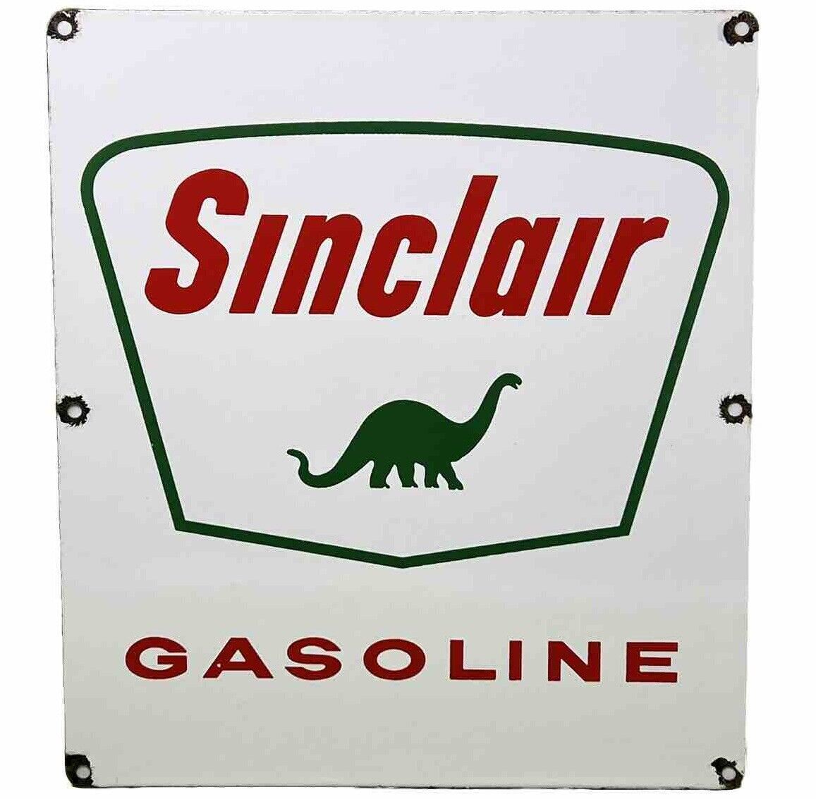 VINTAGE SINCLAIR DINO GASOLINE PORCELAIN SIGN DEALERSHIP GAS STATION MOTOR OIL