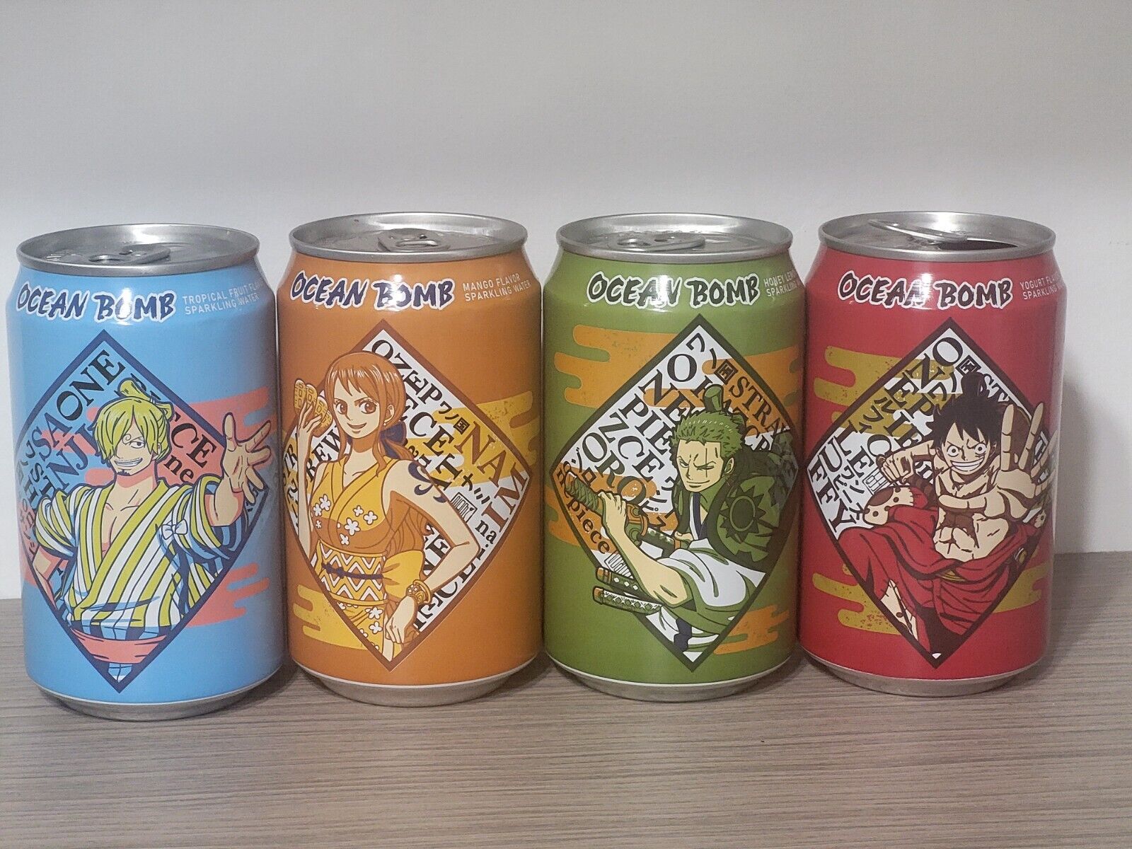 One Piece Ocean Bomb Collectible Soda Can Set of 4