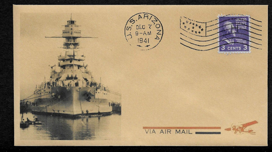 Pearl Harbor USS Arizona Collector Envelope Original Period 1941 Stamp *OP1055