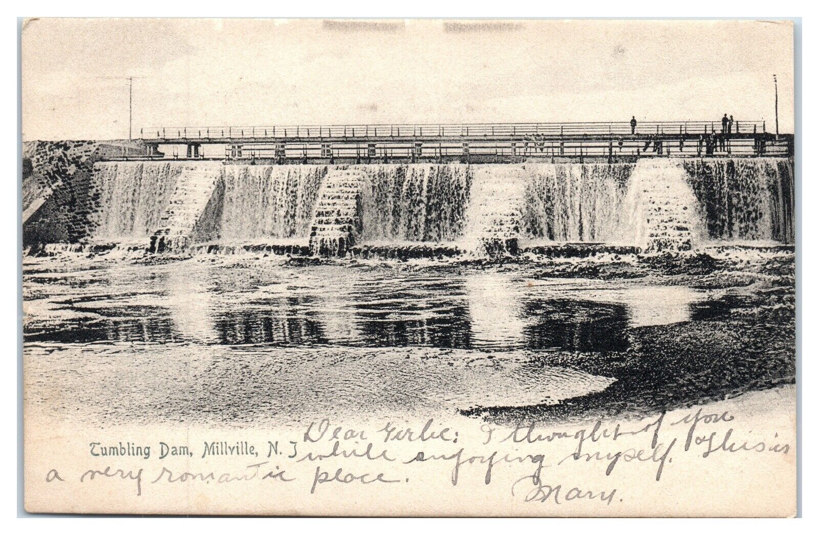 Postcard - Tumbling Dam in Millville New Jersey NJ c1905