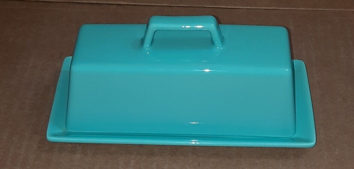 BUTTER DISH W/LID TURQUOISE COLOR BETTER BUTTER & BEYOND