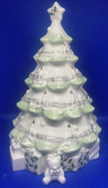 Lenox Porcelain Ceramic Christmas Tree w/ Presents Teddy Bear Drums 6” Figurine