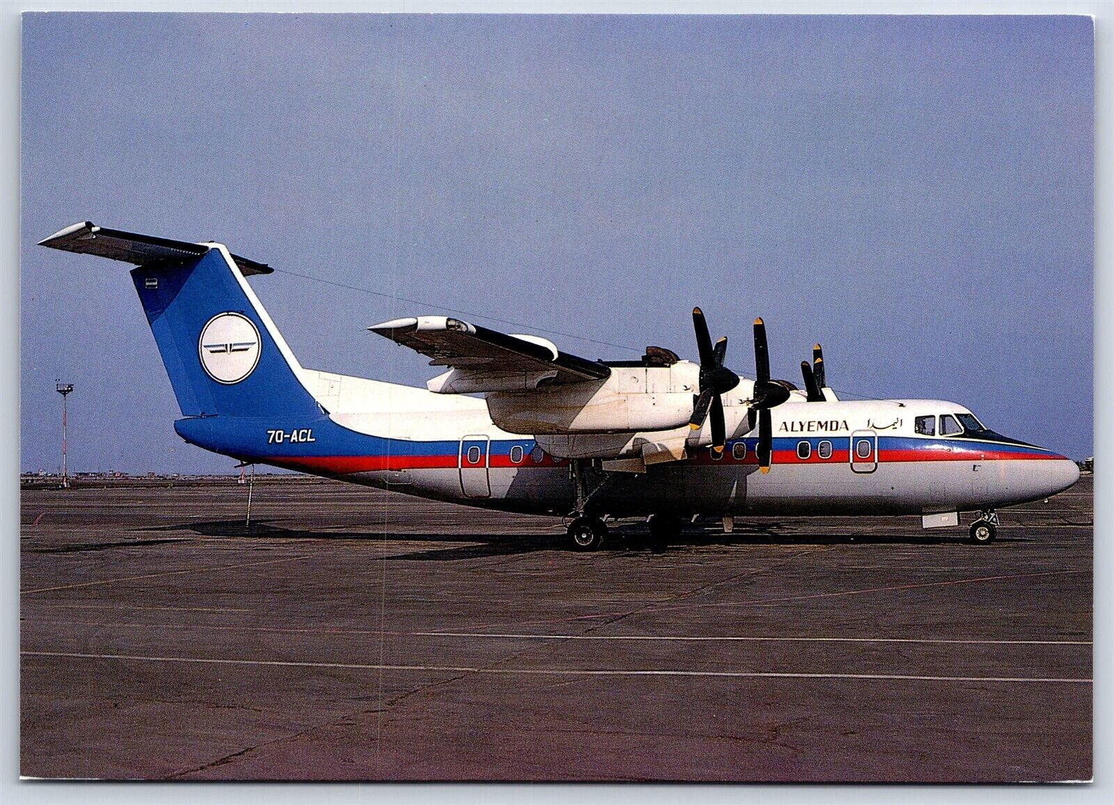 Airplane Postcard Alyemda Yemen Airlines De Havilland DHC-7-103 Dash 7 Aden CP11