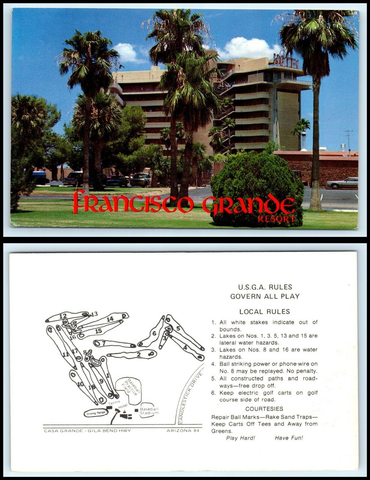 ARIZONA Postcard - Casa Grande, Francisco Grande Resort N48
