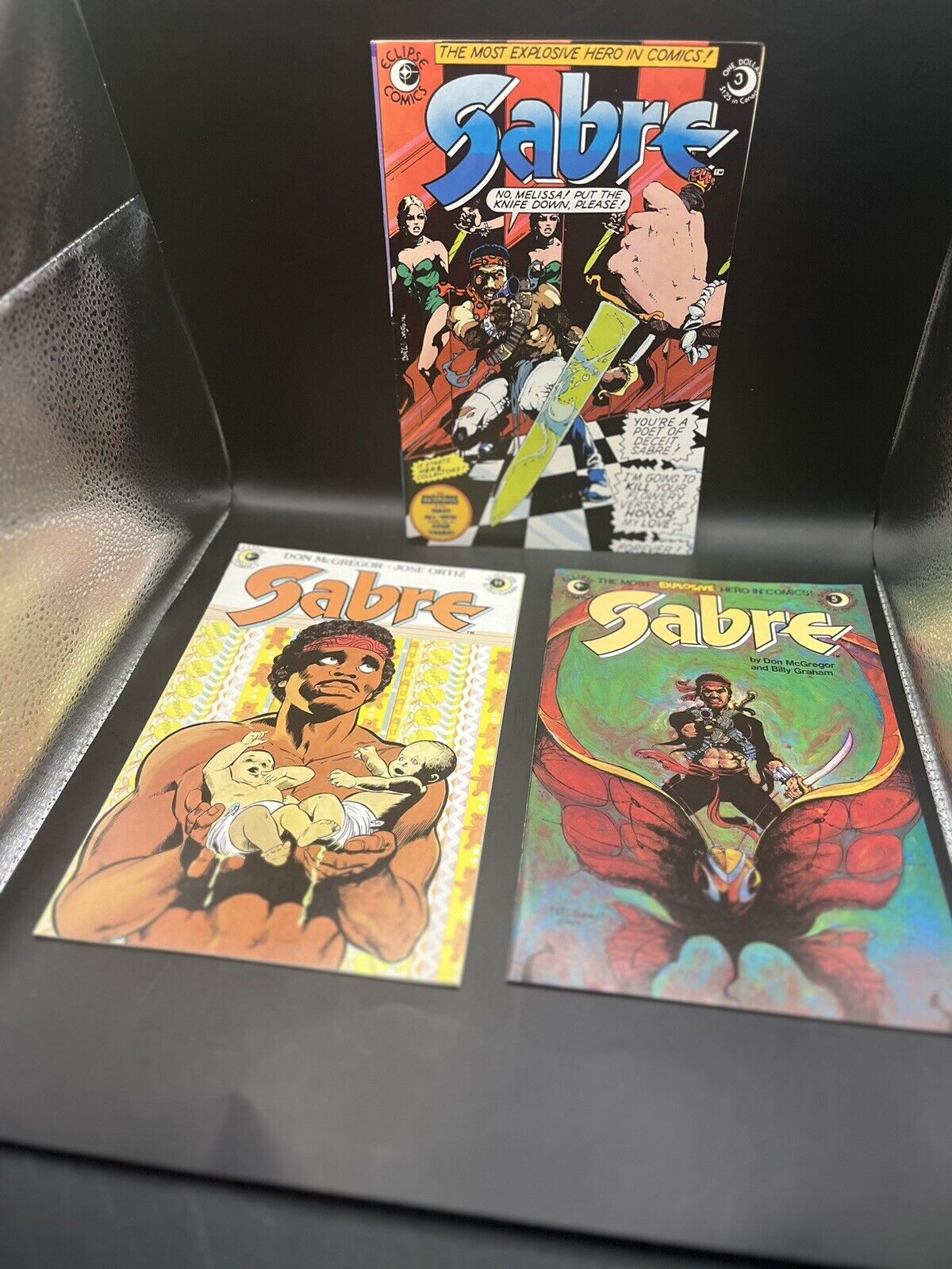 Eclipse Comics Sabre Lot of 3 Issues Vol 1 --# 3 , 1982  #5, 1983 & #11, 1984