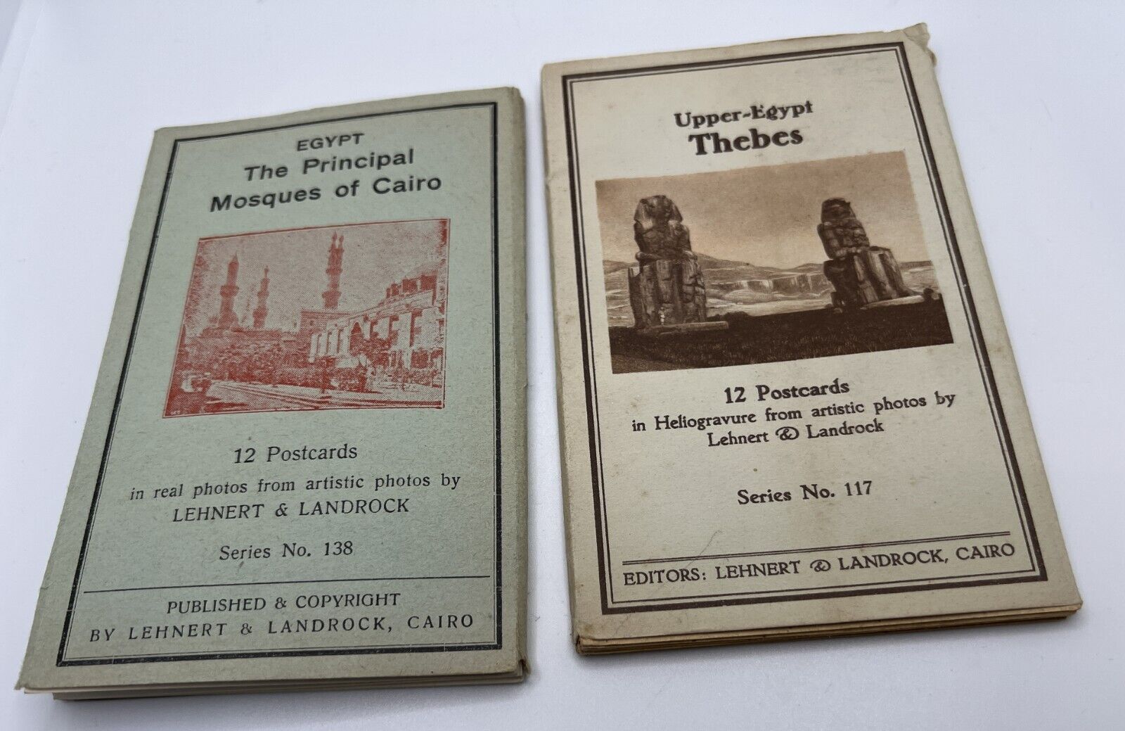 Vintage RPPC Lehnert & Landrock Post Card Lot - Egypt, Mosques of Cairo, Thebes