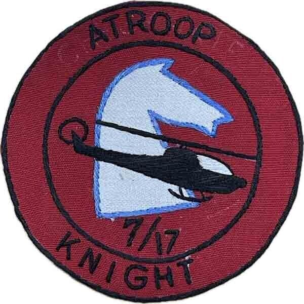 WARTIME VIET MADE US 7/17TH CAVALRY A-TROOP KNIGHT COBRA PATCH (672)