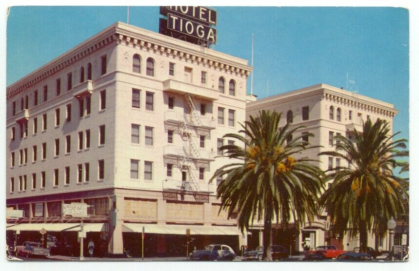 Merced CA Hotel Tioga Postcard California
