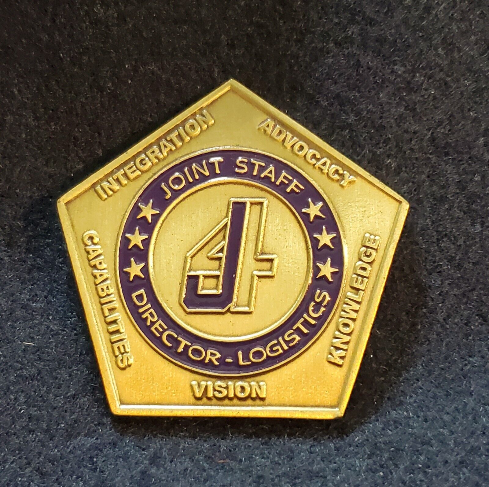 Joint Chiefs of Staff JCS Pentagon J4 Director General Logistics Challenge Coin