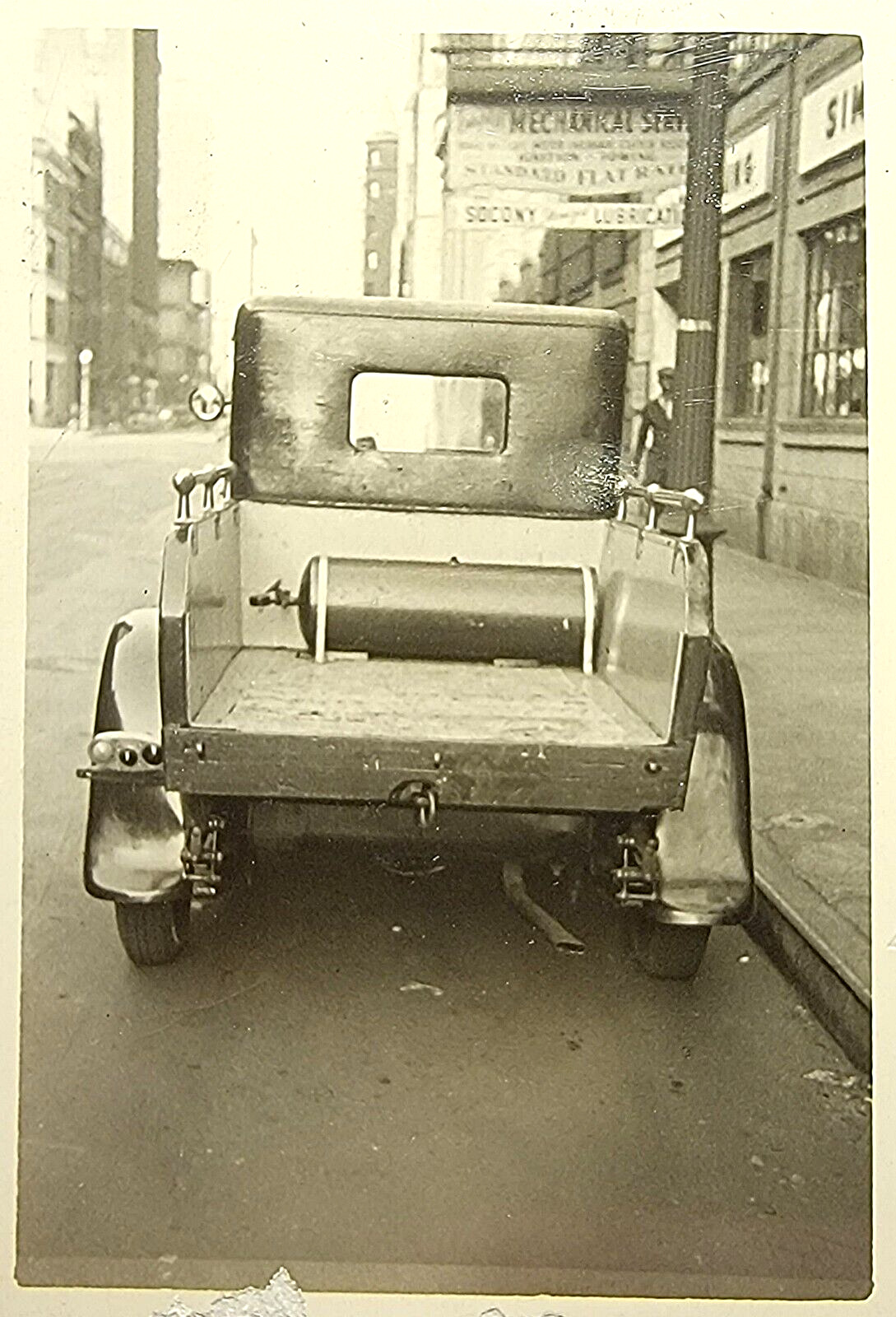 Original Vintage Antique Photo Street View Truck Mechanical Service Buffalo, NY