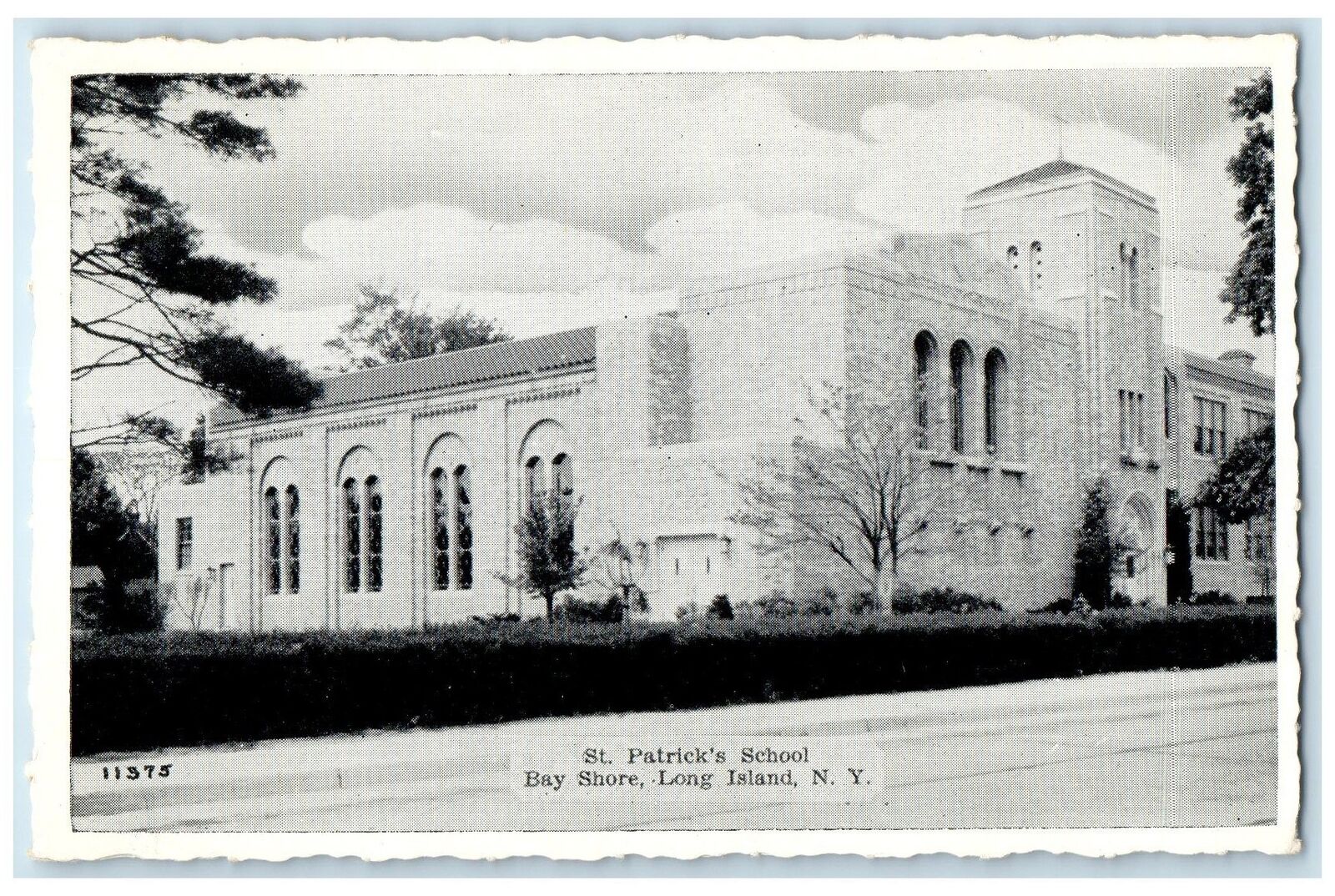 c1920 St. Patricks School Bayshore Campus Building Long Island New York Postcard
