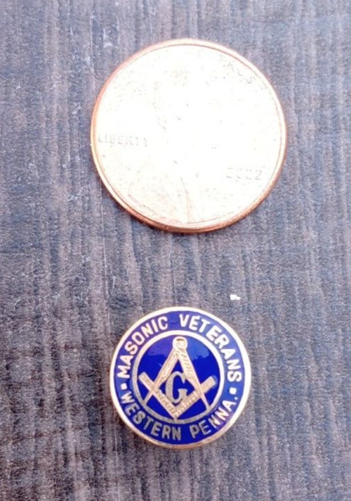 Vintage Masonic Veterans Western Pennsylvania -small enamel pin