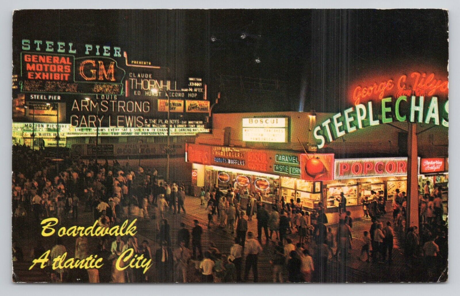 Postcard Boardwalk Atlantic City 1968
