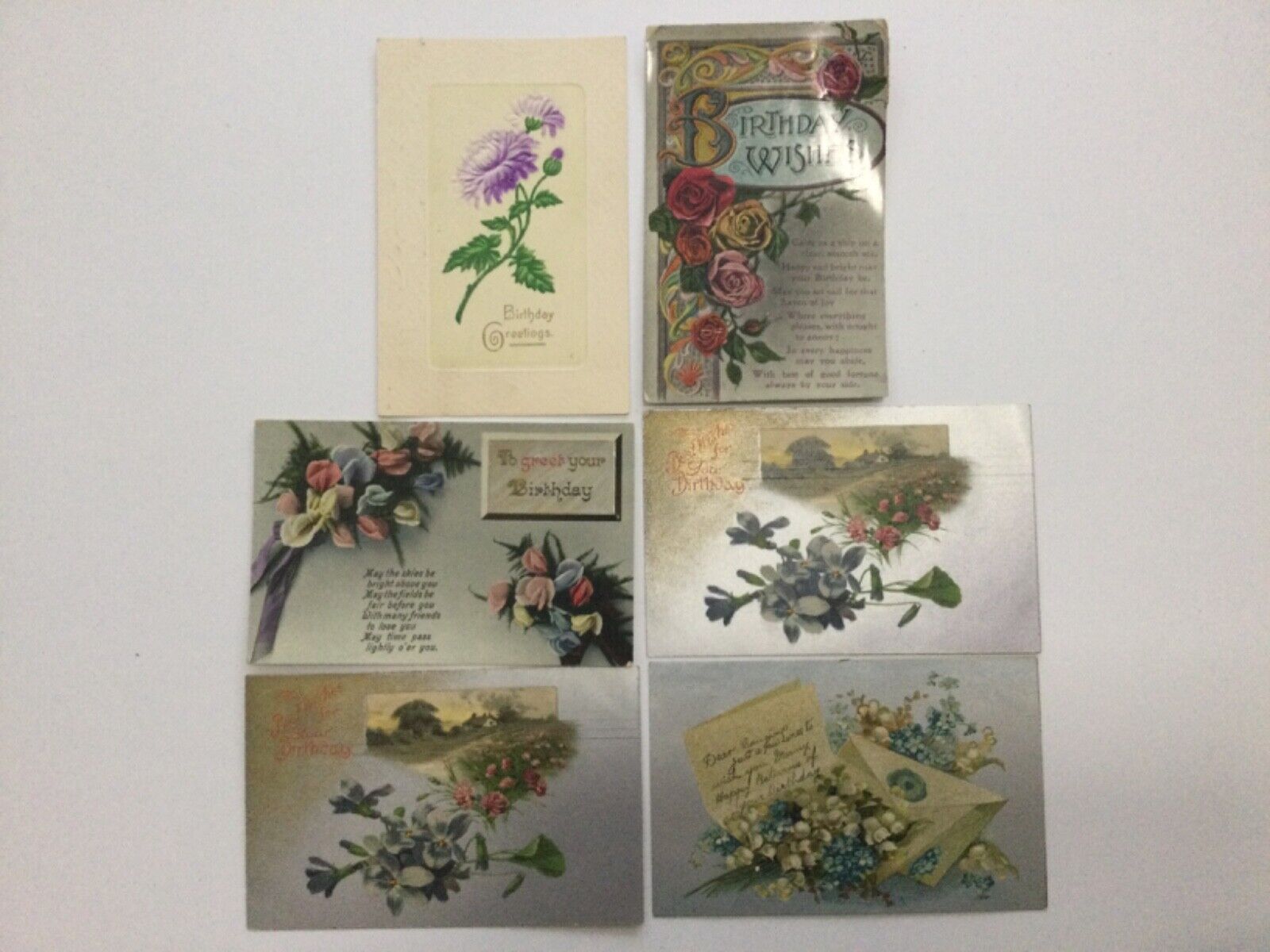 POSTCARDS HAPPY BIRTHDAY & BEST WISHES LOT OF 12 VINTAGE/ANTIQUE 1900\'S