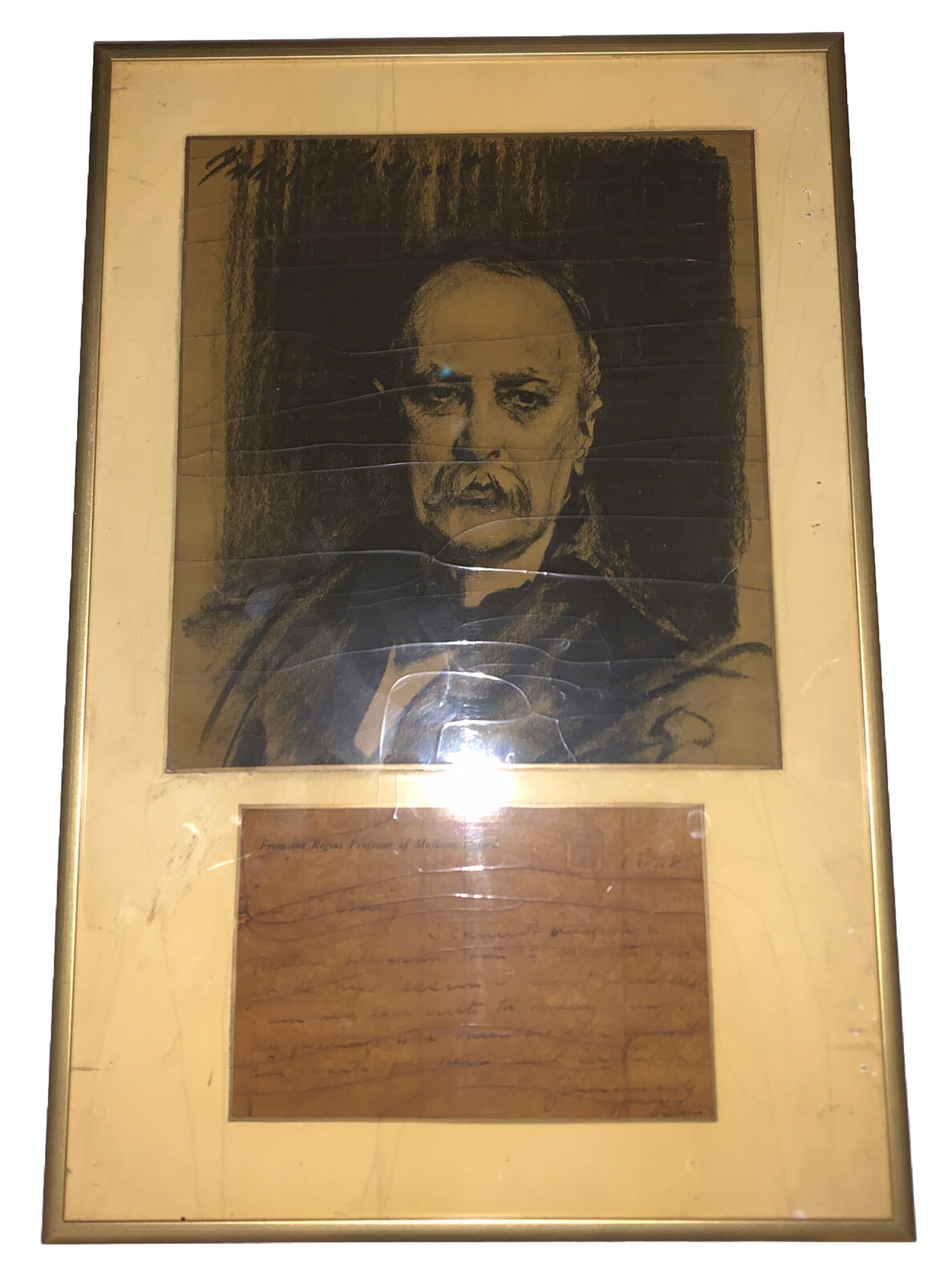 SIR WILLIAM OSLER (1849-1919) SIGNED POST CARD & PRINT, JOHNS HOPKINS, MEDICINE