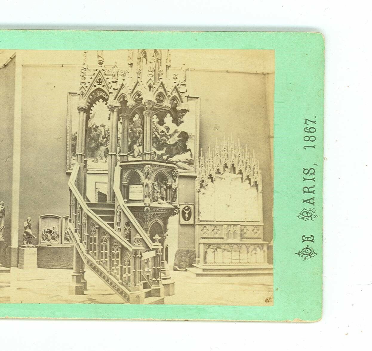 B822 View #6159 Pulpit Of Carved Wood Belgian Section 1867 Expo Paris D