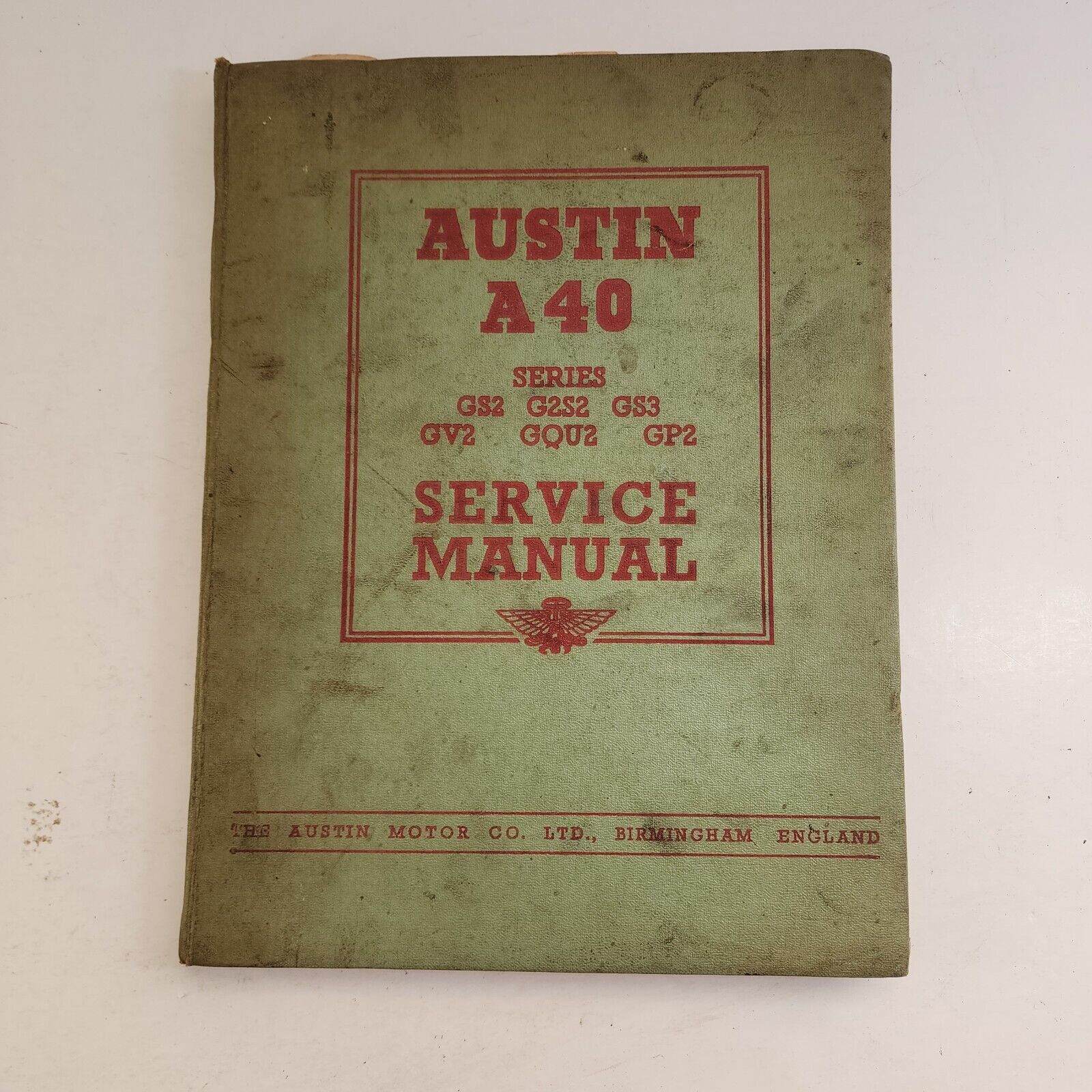 Austin A40 Series GS2 G2S2 GS3 GV2/3 GP2/3 GQU2/3 Service Manual Feb 1953