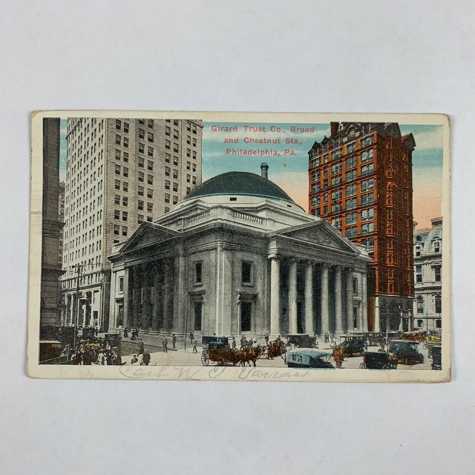 Postcard Pennsylvania Philadelphia PA Grand Trust Company Broad Chestnut 1918