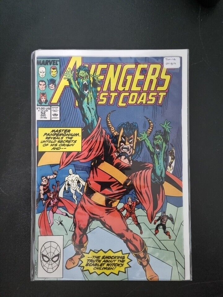 Marvel Comics, Avengers West Coast no.52, 1989, VF+ Origin Of Bill And Tommy