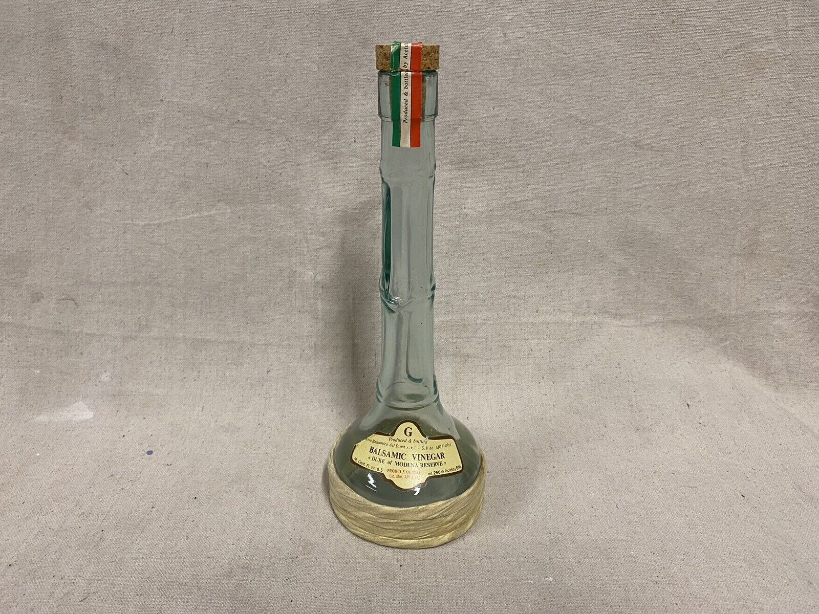 Vintage Decorative Empty Balsamic Vinegar Bottle Duke of Modena Reserve