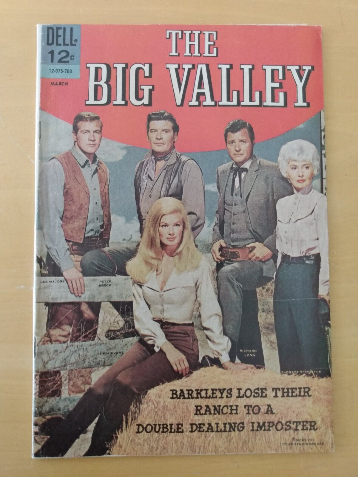BIG VALLEY #3...DELL PUBLISHING COMIC...1967...FULL CAST PHOTO COVER..6.5.