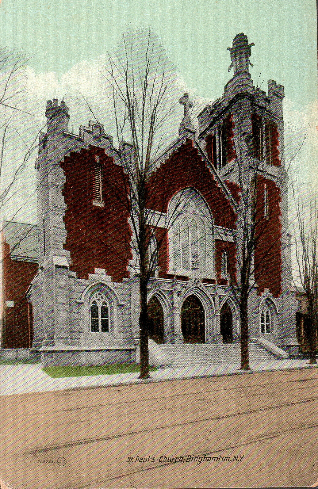 ST. PAUL\'S CHURCH Binghamton, New York NY c1909 VTG POSTCARD